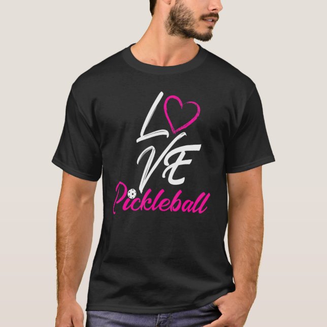 Camiseta Me Encanta El Pickleball Con Los Deportes De Paddl (Anverso)