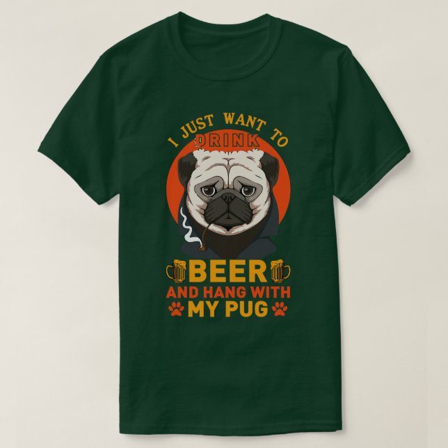 Camiseta Me encanta el pug 1 (Diseño del anverso)