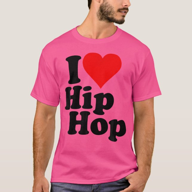 Camiseta Me encanta el rap del hip hop del corazón (Anverso)