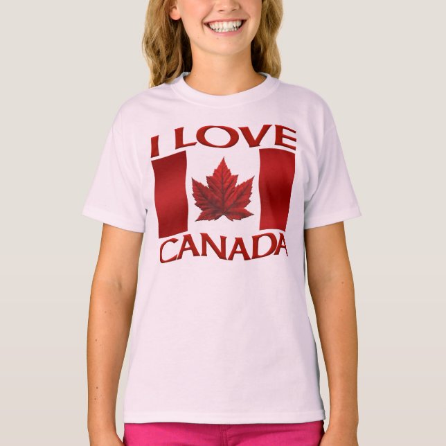 Camiseta Me encanta el recuerdo de Canadá para el Chica de  (Anverso)