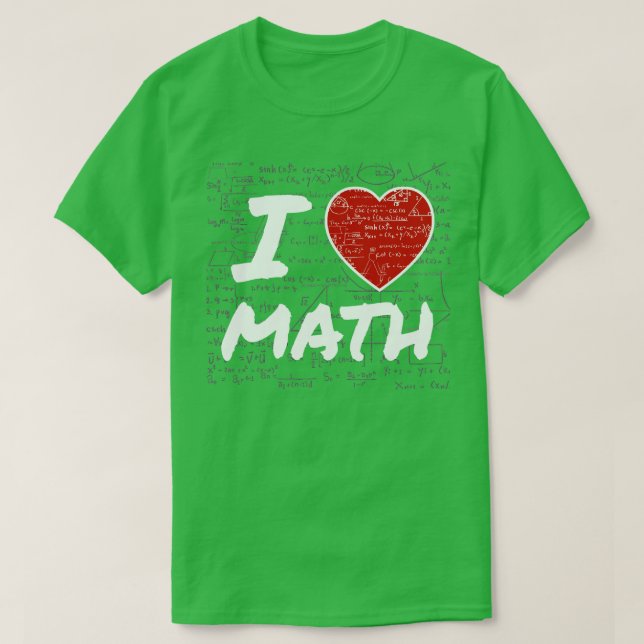Camiseta Me encanta el regalo de matemáticas de la escuela  (Diseño del anverso)