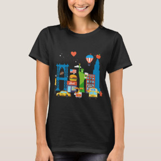 Camiseta Me encanta el regalo de recuerdo de Iconos NY de N