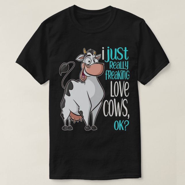 Camiseta Me encanta el regalo gracioso de vacas para niños  (Diseño del anverso)