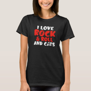Camiseta Me encanta el rock and Roll and Cats Rocker