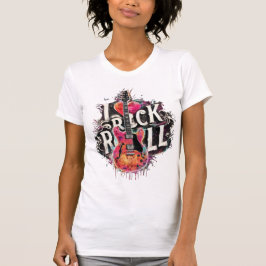 Camiseta Me encanta el rock N Roll Electric Guitar Painting