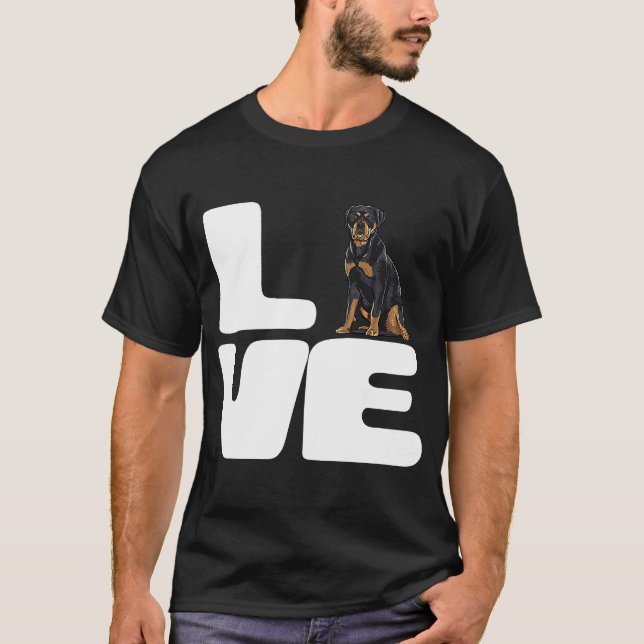 Camiseta Me Encanta El Rottweiler De Mi Perro (Anverso)