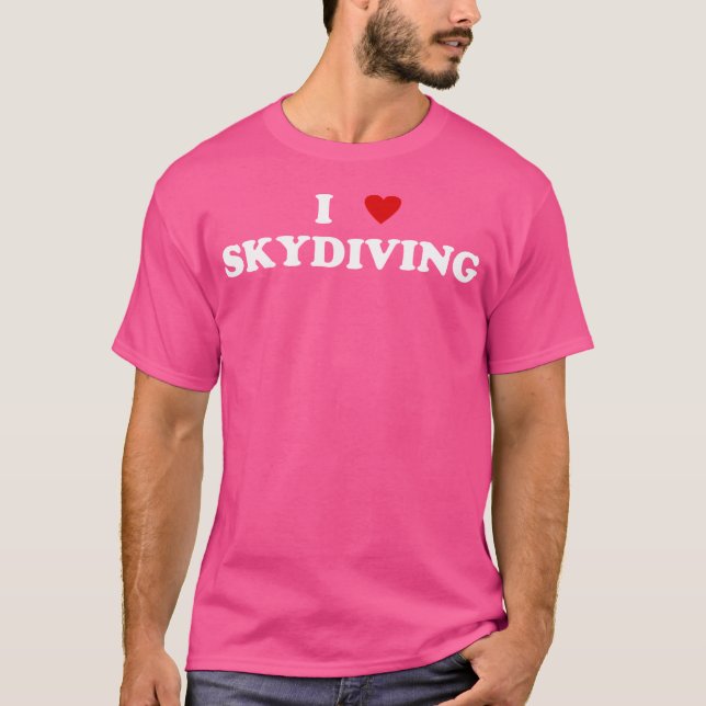 Camiseta Me Encanta El Skydiver Del Corazón (Anverso)