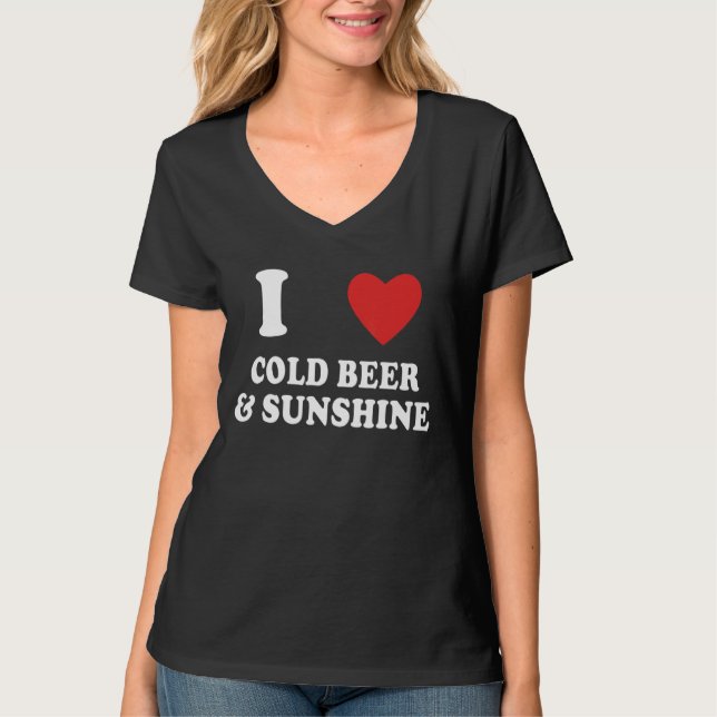 Camiseta Me Encanta El Sol Y La Cerveza Fría (Anverso)