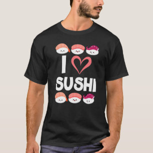 Camiseta Me encanta el sushi como comida japonesa