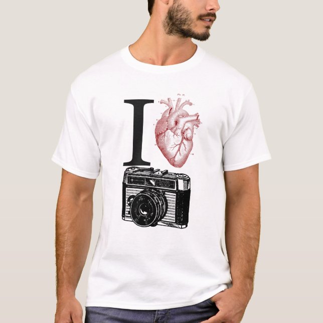 Camiseta Me encanta el taller de fotografía con cámara de é (Anverso)