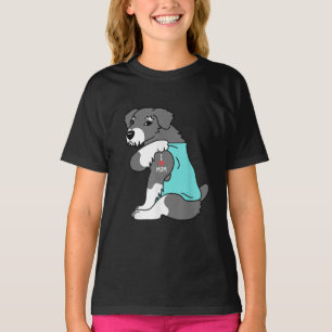 Camiseta me encanta el tatuaje de mamá schnauzer divertido 