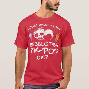 Camiseta Me encanta el té de burbuja y el chica K-pop de K-