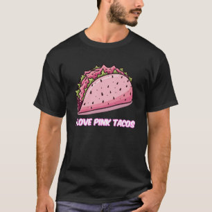 Camiseta Me encanta el té gráfico de los tacos rosados dive