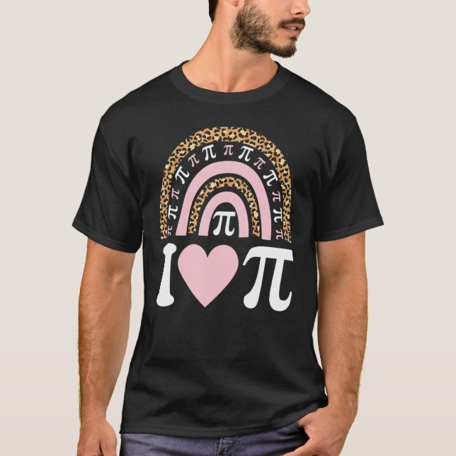 Camiseta Me Encanta El Teatro Pi Day Rainbow Leopard Pi Mat (Anverso)
