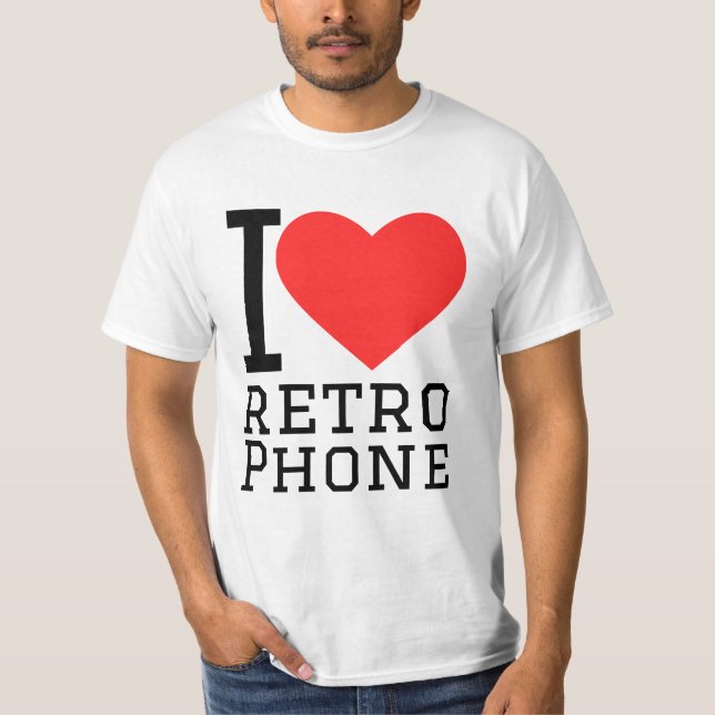 Camiseta Me encanta el teléfono retro (Anverso)