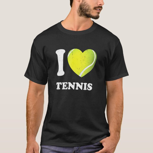 Camiseta Me encanta el tenis de corazón (Anverso)