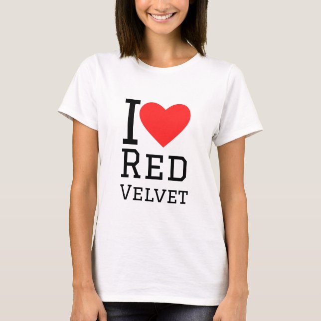 Camiseta Me encanta el terciopelo rojo (Anverso)