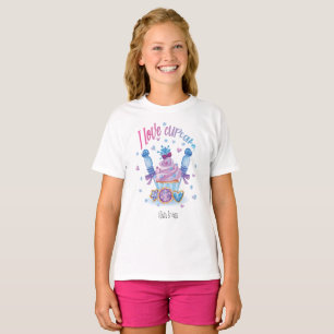 Camiseta Me encanta el texto de Cupcake azul dulce Candy y
