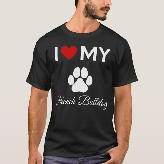 Camiseta Me encanta el texto de mi personalizado de perro B (Anverso)