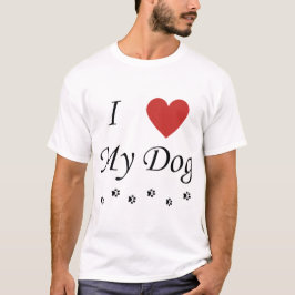 Camiseta Me Encanta El Texto Y El Corazón De Mi Perro