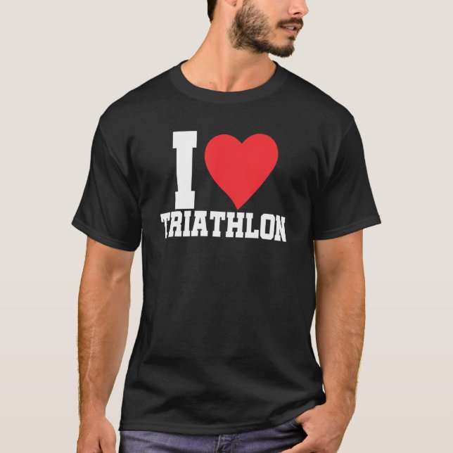 Camiseta Me Encanta El Triatlón Gráfica En Ciclismo Sw (Anverso)