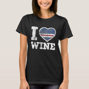Camiseta Me encanta el vino caboverdiano Cabo Verde bandera