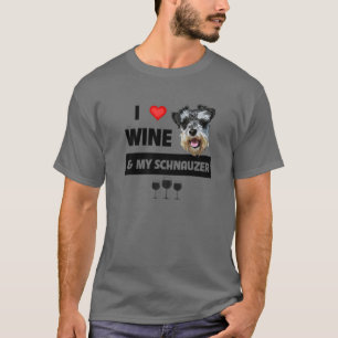 Camiseta Me Encanta El Vino Y A Mi Madre Schnauzer Papá Per