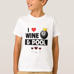 Camiseta Me Encanta El Vino Y El Palo De Piscina 8 Ll Pocke