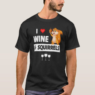 Camiseta Me encanta el vino y las ardillas una botella dive