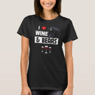 Camiseta Me encanta el vino y los osos beber vida silvestre