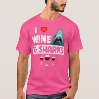 Camiseta Me Encanta El Vino Y Los Tiburones La Graciosa Beb