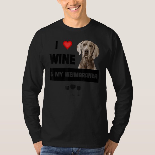 Camiseta Me Encanta El Vino Y Mi Propietario De Perros, La  (Anverso)