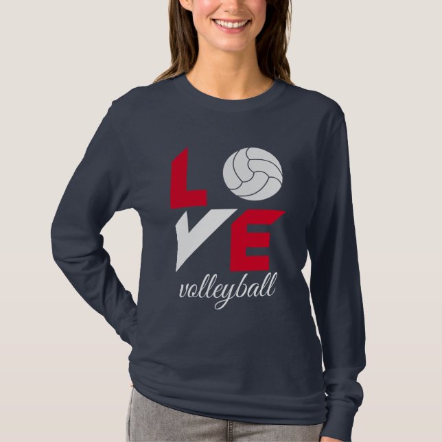 Camiseta Me encanta el voleibol (Anverso)