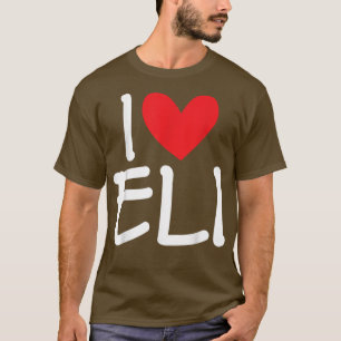 Camiseta Me Encanta Eli Nombre Corazón Personalizado Hombre