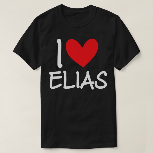 Camiseta Me Encanta Elias Nombre Hombres Personalizados Guy (Diseño del anverso)