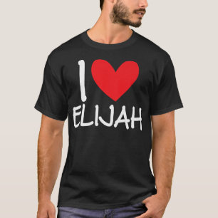 Camiseta Me Encanta Elijah Nombre Corazón Hombres Personali