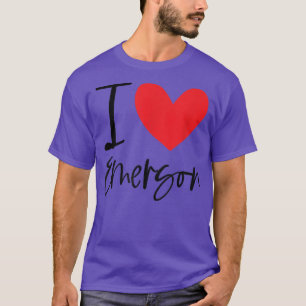 Camiseta Me encanta Emerson Name Heart Personalized Men BFF