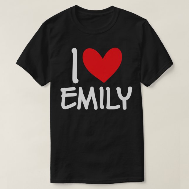 Camiseta Me encanta Emily Nombre Chica Personalizada Mujer  (Diseño del anverso)