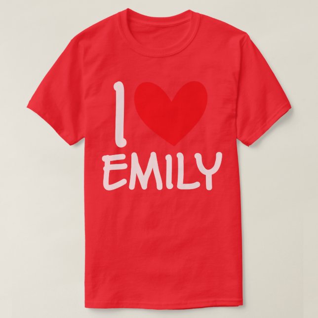 Camiseta Me encanta Emily Nombre Chica personalizada Mujer  (Diseño del anverso)