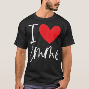 Camiseta Me encanta Emme Name Chica personalizada Mujer BFF
