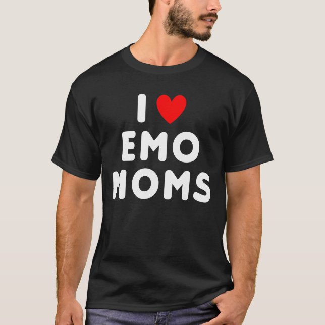 Camiseta Me encanta Emo Moms Funny Red Heart (Anverso)