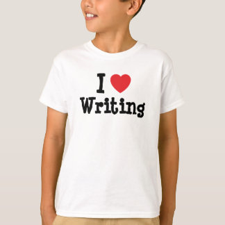 Camiseta Me encanta escribir personalizado de corazón perso