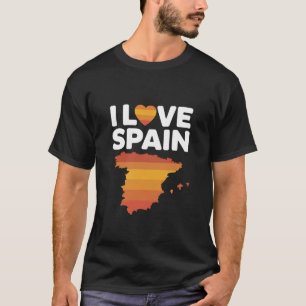 Camiseta Me encanta España Mapa de Corazón Orgullo de Viaje