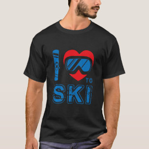 Camiseta Me Encanta Esquiar En Invierno Deportes De Snowboa