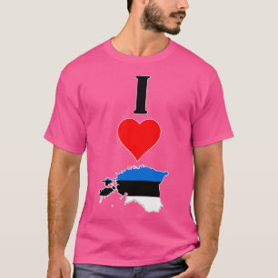 Camiseta Me encanta Estonia Vertical I Heart Country Flag M