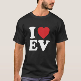 Camiseta Me Encanta EV Red Heart Electric Car Vehículos EV 