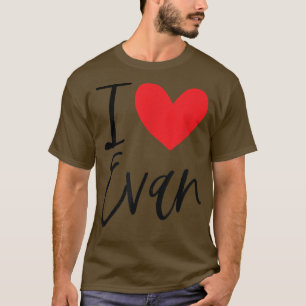 Camiseta Me Encanta Evan Name Heart Personalized Men BFF po
