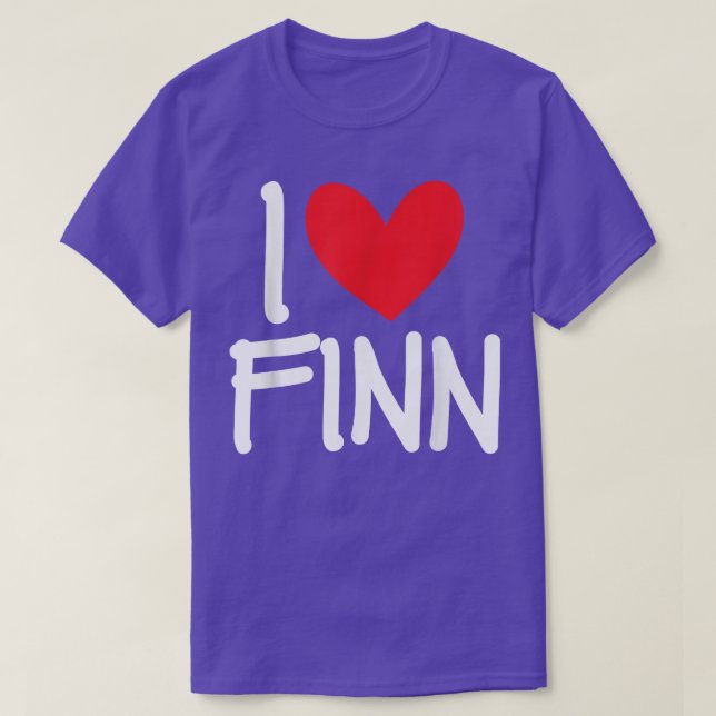 Camiseta Me encanta Finn Name Personalized Men BFF Friend H (Diseño del anverso)