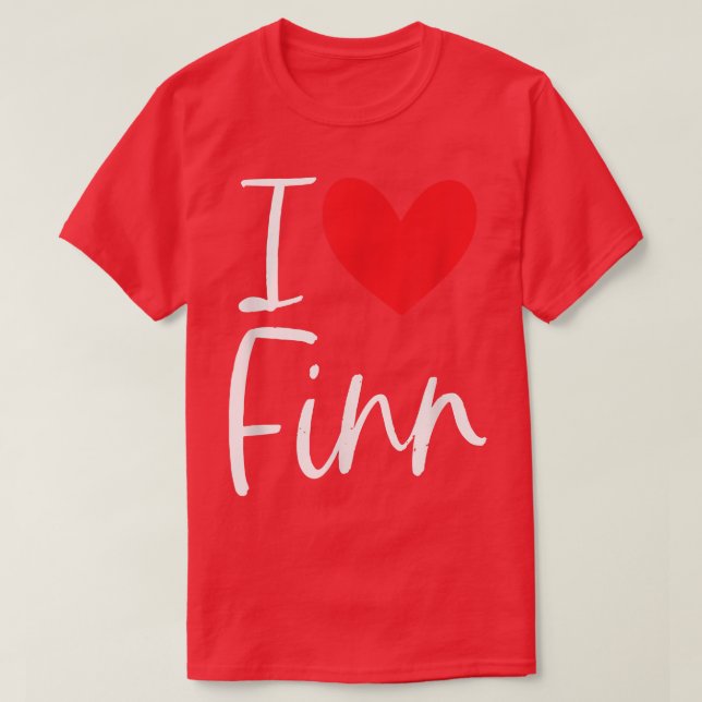 Camiseta Me encanta Finn Nombre Chica Personalizada Mujer B (Diseño del anverso)