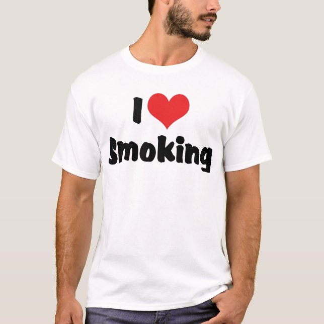 Camiseta Me encanta fumar el corazón - Fumadores de tabaco (Anverso)